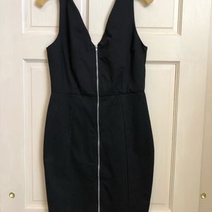 Aqua zippered black dress